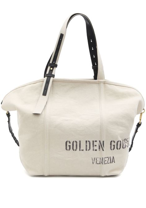 Beige logo-detail tote bag Golden goose - women